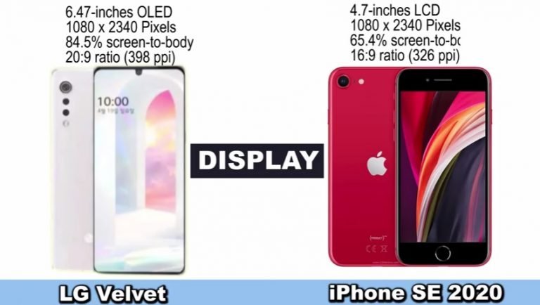 LG Velvet vs iPhone SE 2020