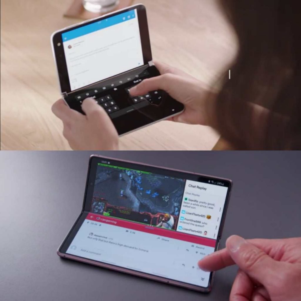 surface duo vs z fold 2 laptop mode