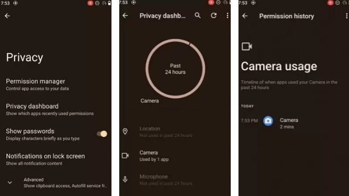Privacy Dashboard in Android 12