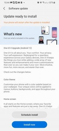 One UI 4.0 beta update