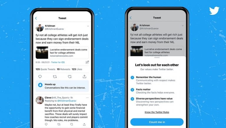 twitter heads up feature