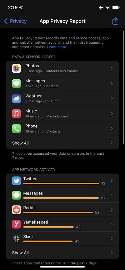 iOS 15.2 Privacy