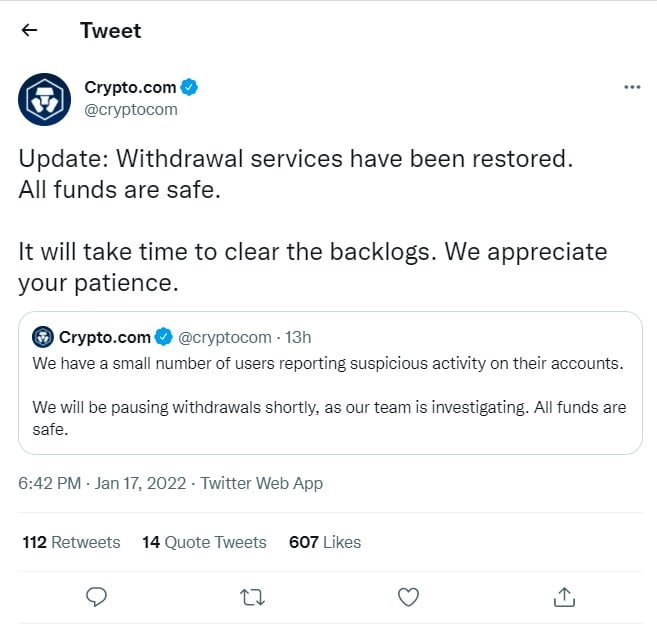 crypto.com resume withdrawal