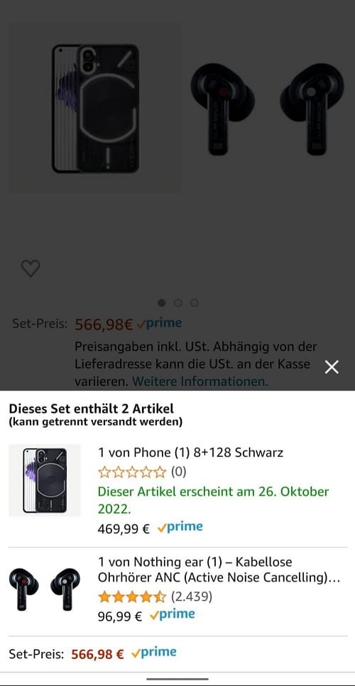 Official prices of Nothing Phone 1 in Europe