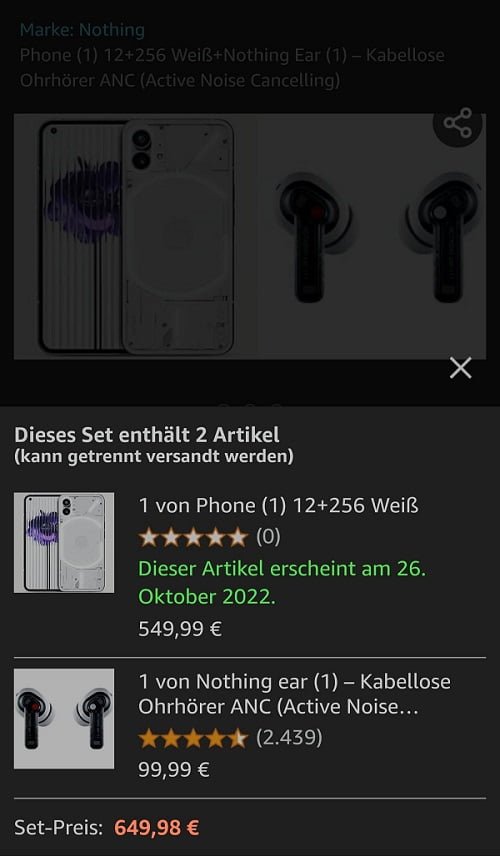 Official prices of Nothing Phone 1 in Europe