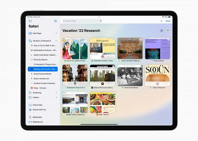 iPadOS 16 Safari Tabs