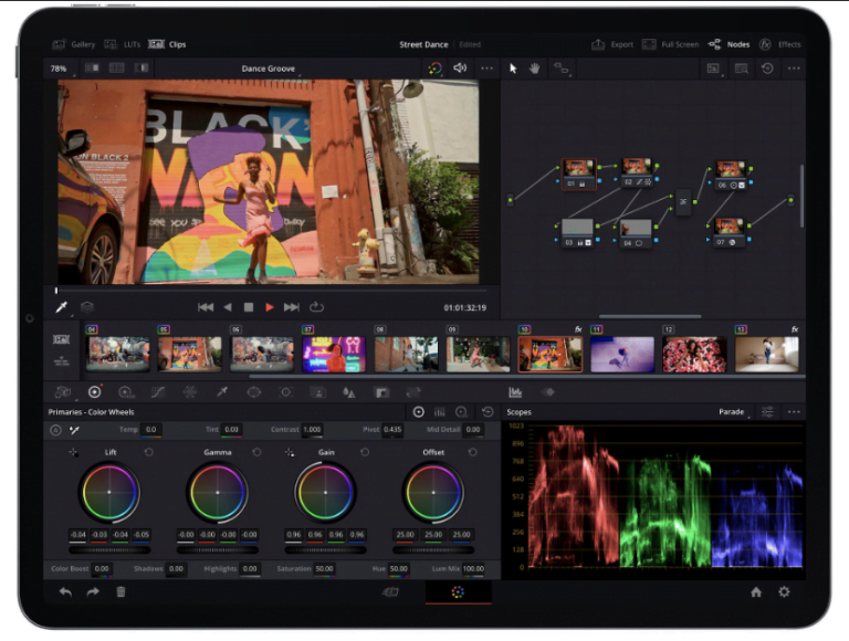 DaVinci Resolve on iPad Pro