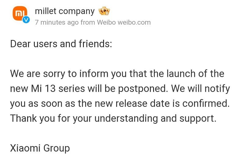 Xiaomi and others postpone