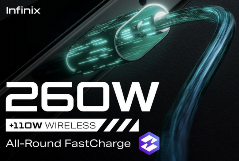 Infinix 260W wired and 110W wireless fast charging