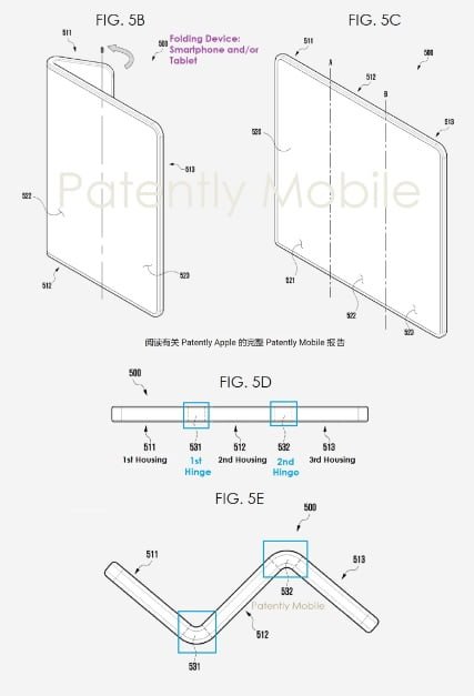 Samsung three screen phone patent