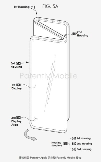 Samsung three screen phone patent