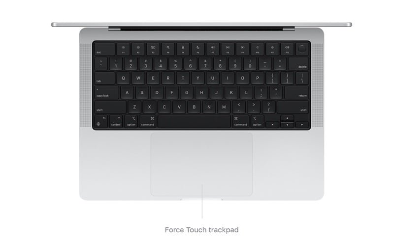 MacBook Pro keyboard and trackpad